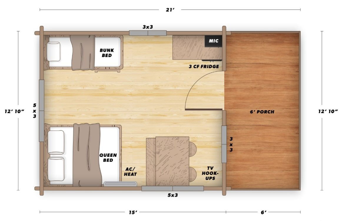 one room cabin